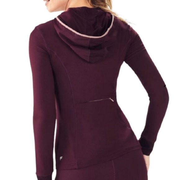 Fabletics Nara Half-Zip Hoodie - Burgundy - M - Picture 2 of 14
